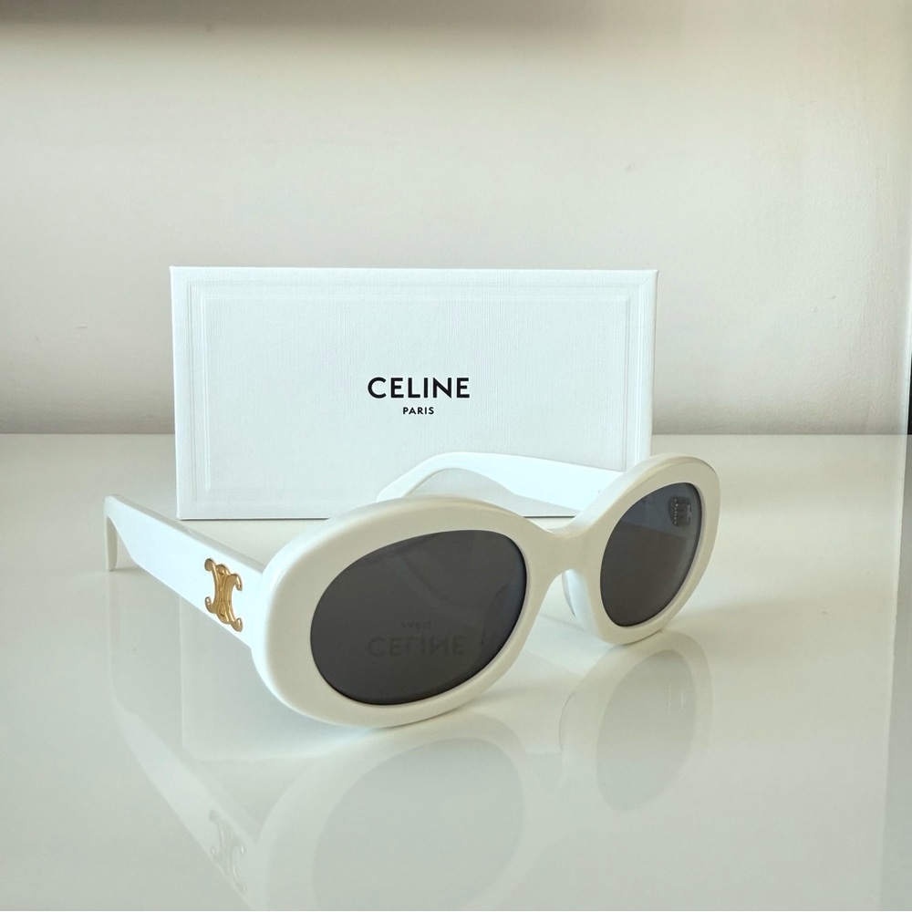NEW!!! Celine Triomphe White Sunglasses CL40194U 25A Authentic Retail 580$